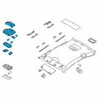 OEM 2017 Hyundai Sonata Overhead Console Lamp Assembly Diagram - 92800-C2100-PPB