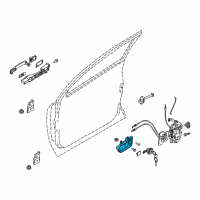 OEM 2006 Nissan Murano Rear Door Inside Handle Assembly Left Diagram - 80671-CC20A