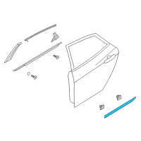 OEM Hyundai Azera Moulding Assembly-Waist Line Rear Door, RH Diagram - 87722-3V000