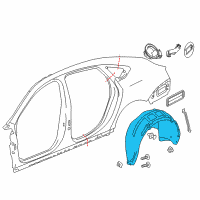 OEM 2016 Chevrolet Impala Wheelhouse Liner Diagram - 23124173