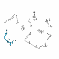 OEM 2001 Infiniti QX4 Power Steering Pressure Hose & Tube Assembly Diagram - 49720-4W000