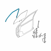 OEM 1999 Nissan Pathfinder Glass Run Rubber-Front Door, Left Diagram - 80331-3W411