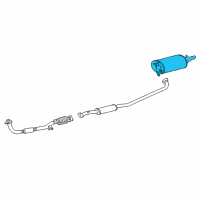 OEM 2001 Toyota Camry Exhaust Tail Pipe Assembly Diagram - 17440-03011