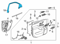 OEM 2021 GMC Yukon XL Window Molding Diagram - 84225781
