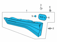 OEM 2022 Acura MDX Light Assembly, Passenger Side Lid Diagram - 34150-TYA-A01