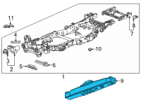 OEM 2022 Chevrolet Tahoe Transmission Crossmember Diagram - 23409525