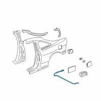 OEM 1997 Acura Integra Cable, Fuel Lid Opener Diagram - 74411-SK7-A02