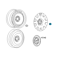 OEM 2011 Buick LaCrosse Wheel Nut Cap Diagram - 9598101