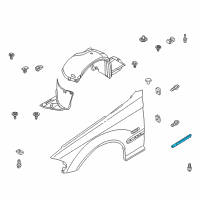 OEM 2005 BMW 325xi Moulding Fender Front Right Diagram - 51-13-8-208-448