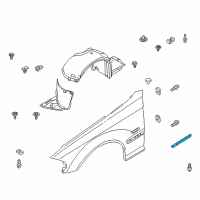 OEM 2002 BMW 325xi Moulding Fender Front Right Diagram - 51-13-8-208-448
