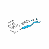 OEM 2002 Pontiac Aztek Exhaust Muffler Assembly (W/ Exhaust Pipe & Tail Pipe) Diagram - 15252914