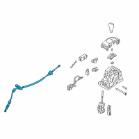 OEM 2014 Hyundai Veloster Automatic Transmission Lever Cable Assembly Diagram - 46790-2V200