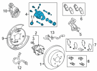 OEM 2020 Toyota Highlander Caliper Assembly Diagram - 47830-0E110