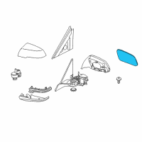 OEM 2013 BMW ActiveHybrid 3 Mirror Glass, Heated, Convex, Right Diagram - 51-16-7-285-004