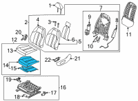 OEM 2021 Hyundai Sonata Pad Assembly-Front Seat Cushion, LH Diagram - 88150-L0000