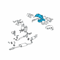 OEM Lexus RX330 Exhaust Manifold Converter Sub-Assembly Diagram - 25051-20040