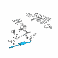 OEM 2009 Lexus RX350 Exhaust Center Pipe Assembly Diagram - 17420-0P070