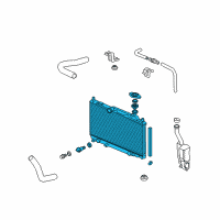 OEM 2002 Honda Civic Radiator (Denso) Diagram - 19010-PRA-003