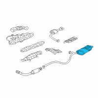OEM 2000 Pontiac Sunfire Exhaust Muffler Assembly (W/ Tail Pipe) Diagram - 22603440