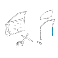 OEM GMC Jimmy Weatherstrip, Front Side Door Window Lower Rear Diagram - 15075240