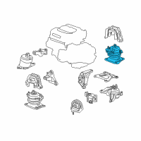 OEM Honda Accord Crosstour Rubber Assy., RR. Engine Mounting Diagram - 50810-TA1-A01