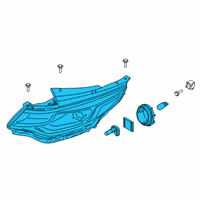 OEM Kia Driver Side Headlight Assembly Diagram - 92101D5300