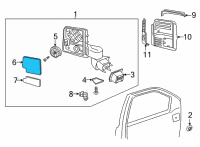 OEM 2021 GMC Sierra 3500 HD Mirror Glass Diagram - 84753945