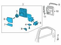 OEM 2020 Chevrolet Silverado 2500 HD Mirror Assembly Diagram - 84709926