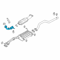 OEM 1998 Kia Sportage Pipe & Catalyst Converter Assembly Diagram - 0K08C40050