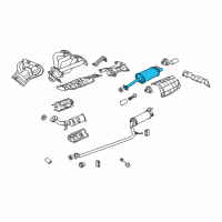 OEM 2006 Honda Civic Muffler, Exhuast Diagram - 18307-SVB-A03