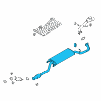 OEM 2013 Hyundai Santa Fe Sport Center Muffler Complete Diagram - 28600-4Z500