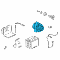OEM 2002 Honda Accord Alternator Assembly (Delphi) Diagram - 31100-P8C-A02