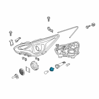 OEM Hyundai Santa Fe Sport Front Turn Signal Lamp Holder Assembly Diagram - 92161-D3020