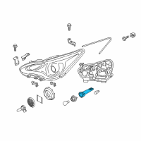 OEM 2017 Hyundai Santa Fe Sport Front Turn Signal Lamp Holder Assembly Diagram - 92162-D3000