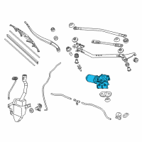 OEM 2011 Honda Odyssey Motor Complete, Front Wiper Diagram - 76505-TK8-A02