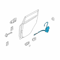 OEM Kia Soul Rear Door Latch Assembly, Right Diagram - 814202K010