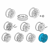 OEM 2018 Cadillac XTS Wheel, Alloy Diagram - 23372452