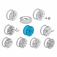 OEM 2015 Cadillac XTS Wheel, Alloy Diagram - 22894669