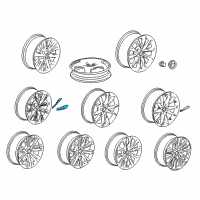 OEM 2013 Cadillac XTS Wheel Spoke Trim Insert Kit Diagram - 22908771