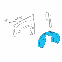 OEM 2010 Cadillac Escalade Fender Liner Diagram - 22860097