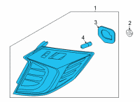 OEM 2020 Hyundai Sonata Lamp Assembly-Rear Comb Outside, RH Diagram - 92402-L0000