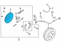 OEM 2022 Nissan Sentra Plate Assy-Back, Rear Brake LH Diagram - 44030-6LA0D