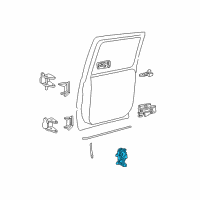 OEM 2004 GMC Yukon XL 1500 Rear Side Door Latch Diagram - 15110651