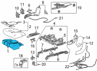 OEM Toyota Highlander Seat Cushion Pad Diagram - 71611-0E140