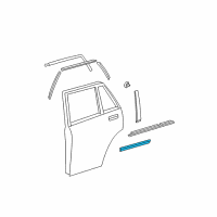 OEM Lexus RX400h Moulding, Rear Door, Outside RH Diagram - 75741-48030-B1