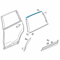 OEM 2020 Honda Pilot Molding Assy., L. RR. Door Sash Diagram - 72965-TG7-A01