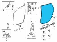 OEM 2021 Toyota Highlander Surround Weatherstrip Diagram - 62331-0E080