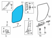 OEM 2022 Toyota Highlander Surround Weatherstrip Diagram - 62311-0E080