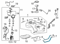 OEM 2022 Lexus NX350 Fuel Tank Strap Diagram - 7760142100