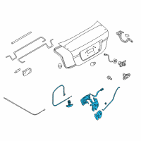 OEM 2010 Chevrolet Aveo Rear Compartment Lid Latch Assembly Diagram - 96649302